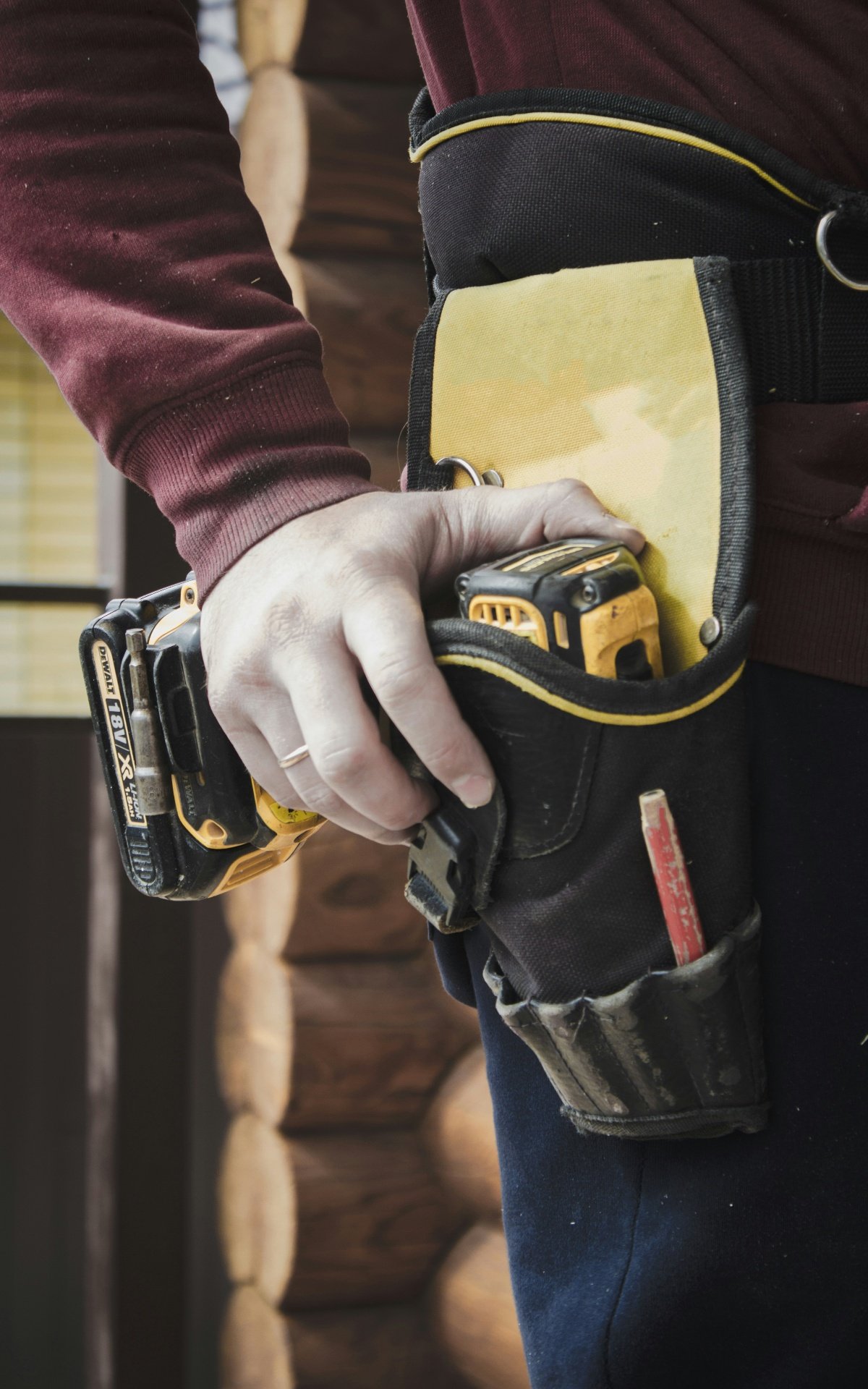 Professional electrician with tools and equipment